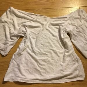 Off the Shoulder Cut White Tee